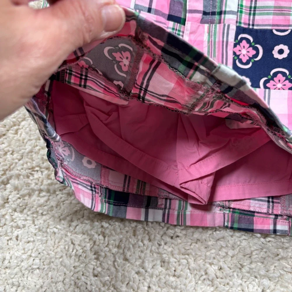 Gymboree Kids Girls Pink Plaid Patchwork Skirt with Built-in Shorts Size‎ 8